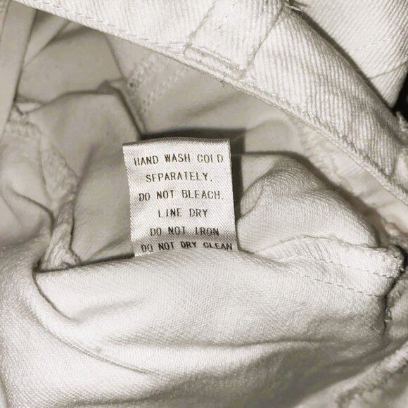 Signature 8 Destroyed White Denim Frayed Raw Hem Distressed Ripped Mini … - Picture 8 of 9